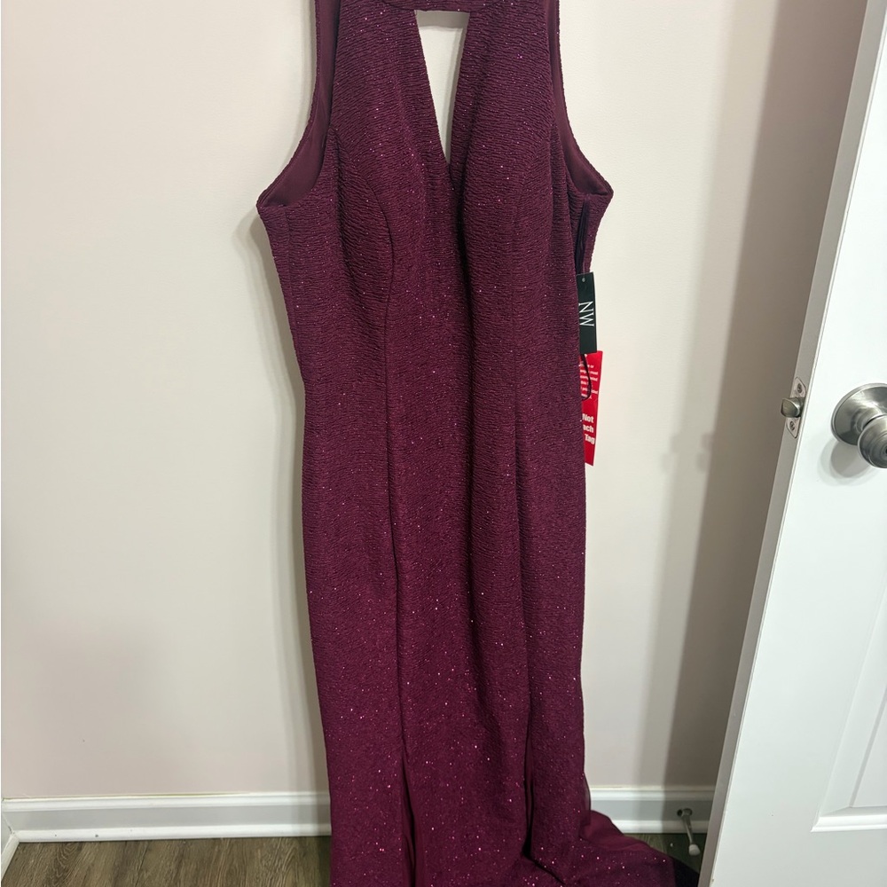 Night Way Collections Sparkling Plum Maxi Dress